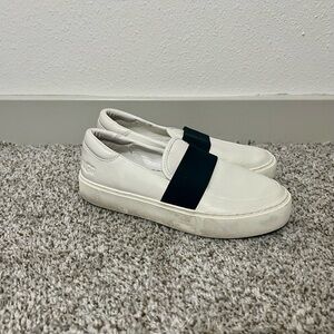 UGG White and Black Slip-On Loafers
